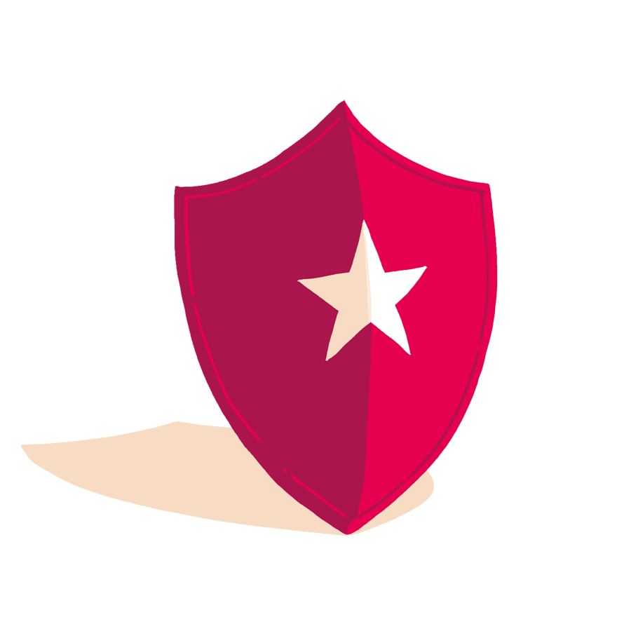 a red shield